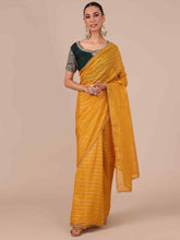 Yellow Organza Saree - House of Surya